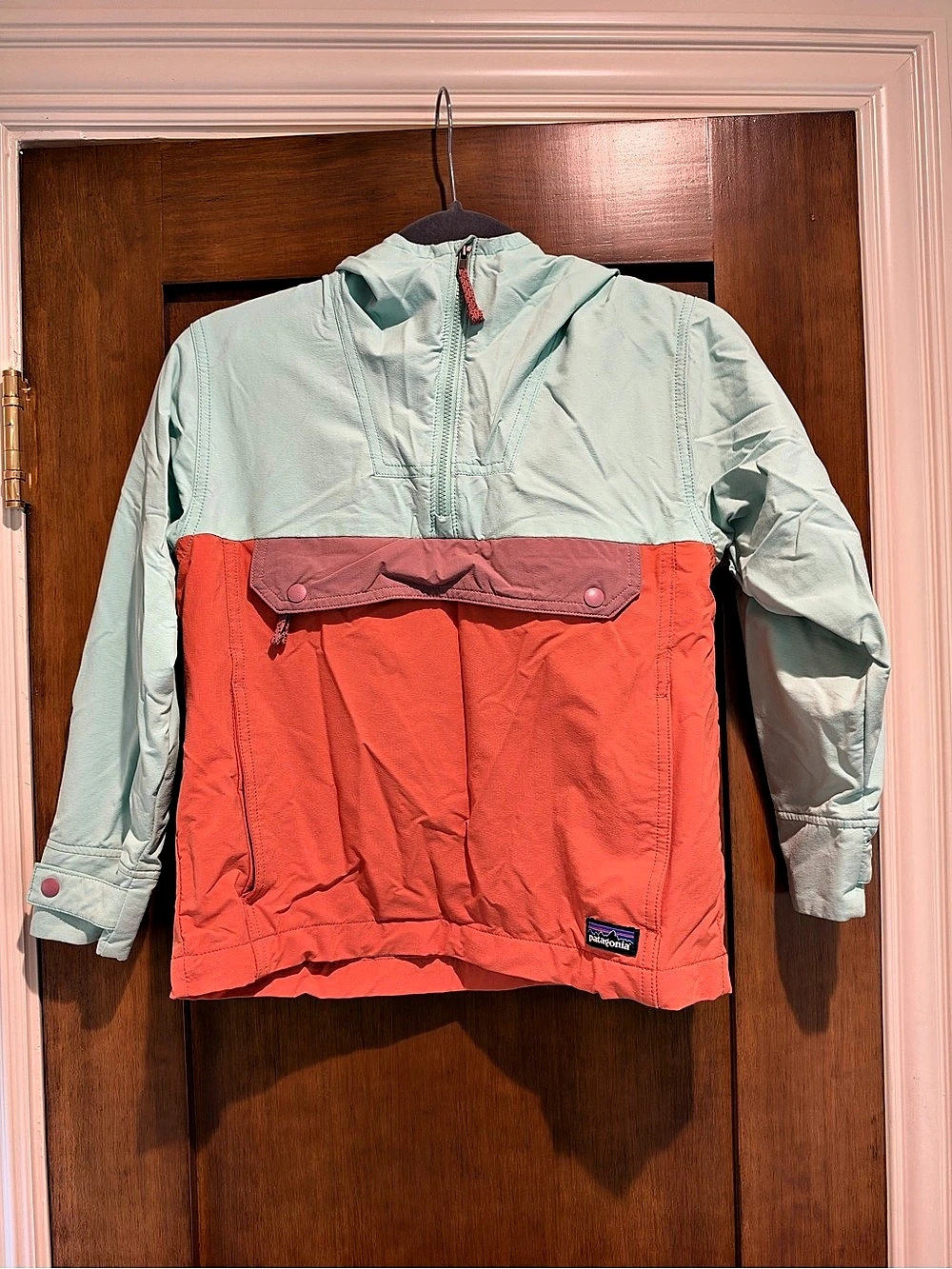Patagonia Kids' Isthmus Anorak Green & Pink